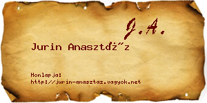 Jurin Anasztáz névjegykártya